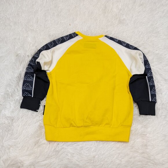 Kappa Unisex Crew Neck Yellow Pullover Loopknit with logo Sweatshirt NWOT 3T - Picture 5 of 7